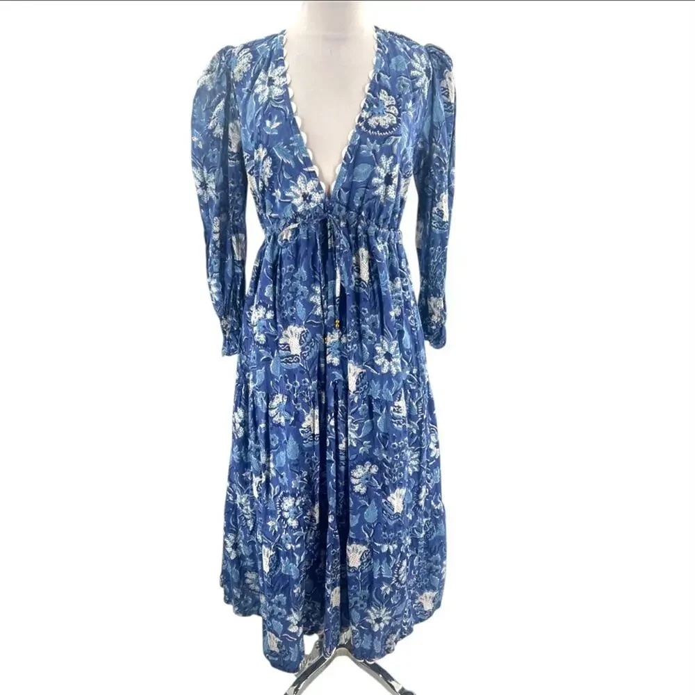 Neve & Noor Flora Dress in Royal Azure S/M - Picture 6 of 9